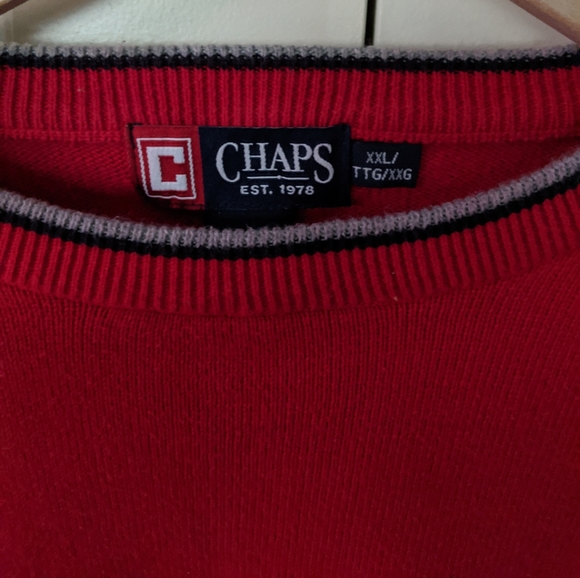 👣Chaps by Ralph Lauren Red Crewneck Pullover Sweater - Size XXL - Picture 2 of 7